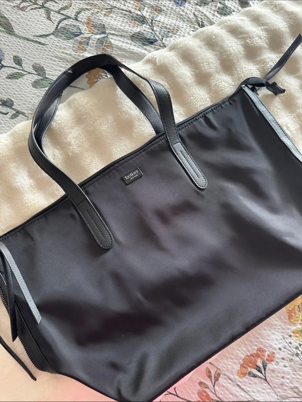 BOLLIER Black Nylon Tote Bag